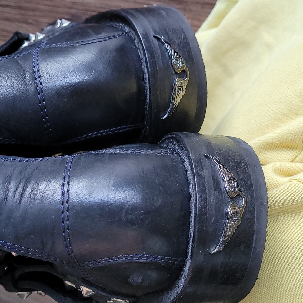 Zadig & Voltaire Black Combat Boots with Silver Accents - Picture 4 of 8